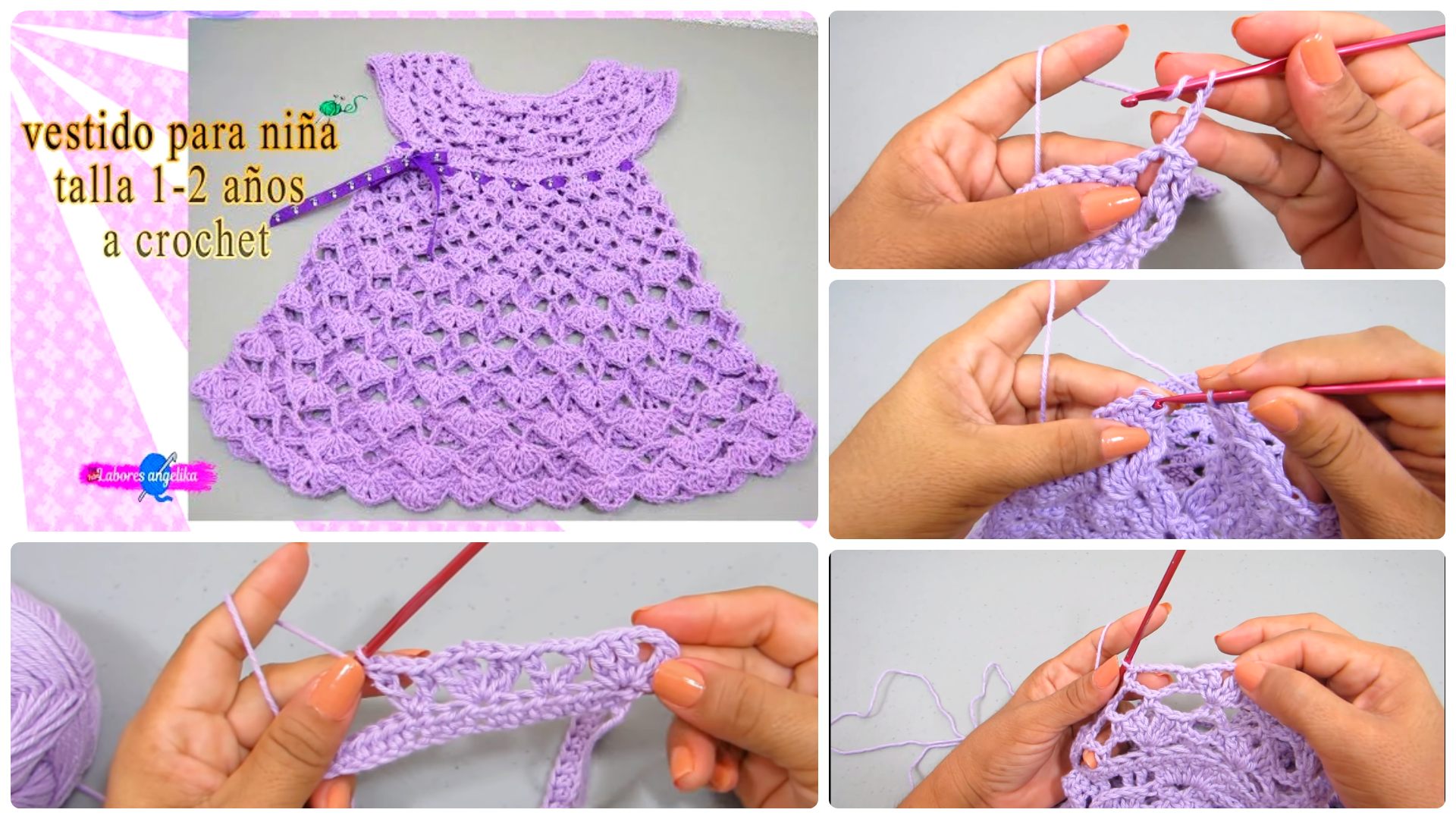 vestido tejido a crochet para niña de 4 años paso a paso